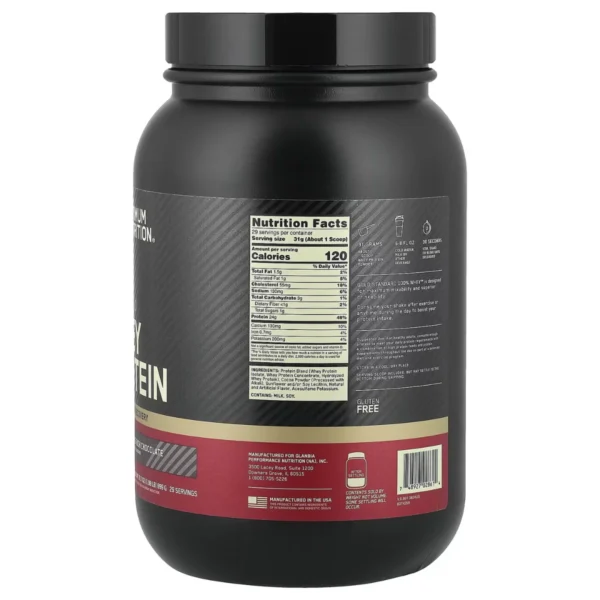 Gold Standard 100% Whey Protein Optimum Nutrition 24g proteina double rich chocolate 899g 29 servicios tabla
