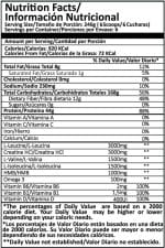 Tabla nutricional Smart Gainer Pro science