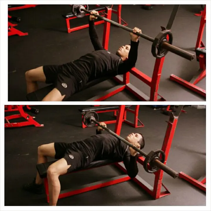 Press de pecho en banco plano