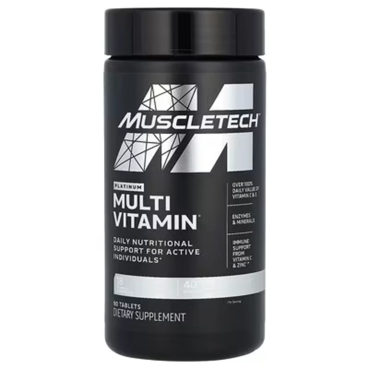 Platinum_Multivitamin_90 Platinum Multivitamin Muscletech multivitaminico diario vitamina C E zinc enzimas minerales tabletas