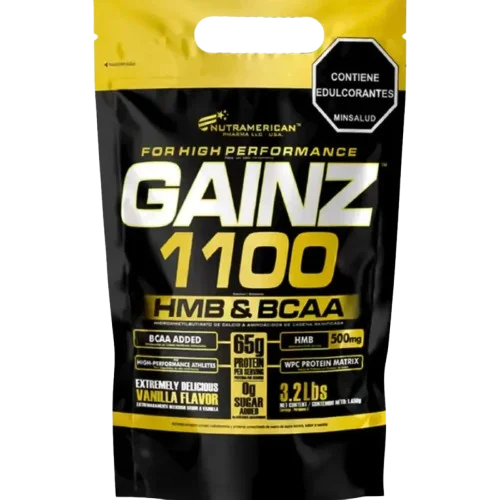 Ganador de peso Gainz 1100 Nutramerican Pharma 3.2 lbs proteína hipercalórica HMB BCAA